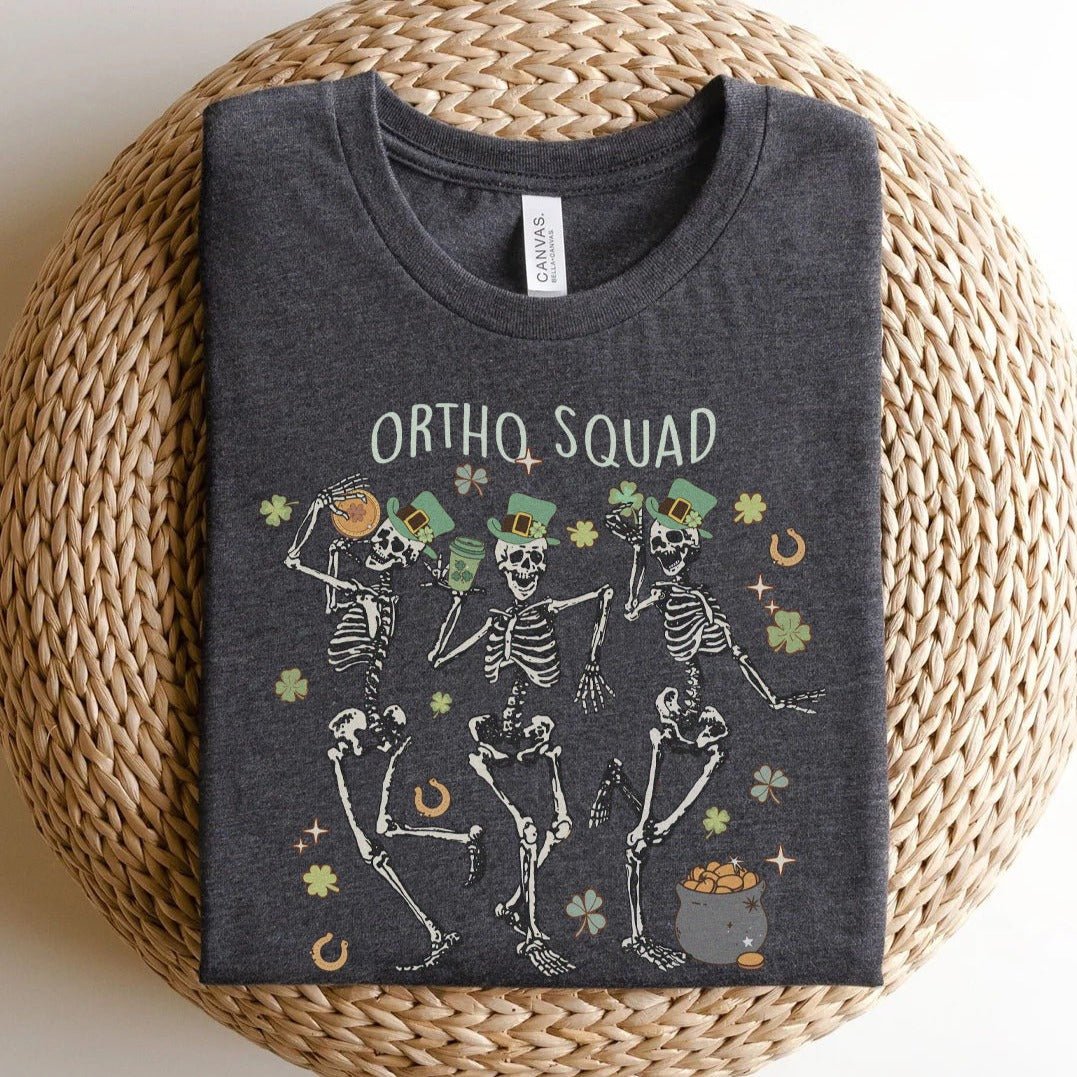 orthosquadstpatrickdarkgray Ortho Squad St. Patrick's Day T-shirt - Image 1